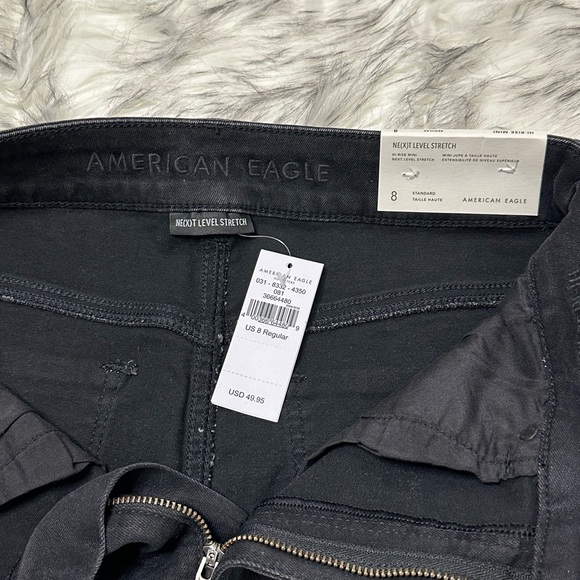 NEW American Eagle Washed Denim Black Miniskirt - Picture 5 of 5
